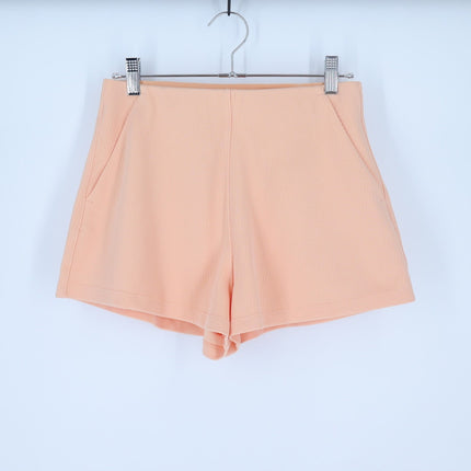 Lululemon Ribbed High Rise Short Peach Bellini 2" Softstreme Pull On Women's 6