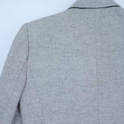 J. Crew Schoolboy Houndstooth Wool Blazer Grey Single Breasted Women's 2