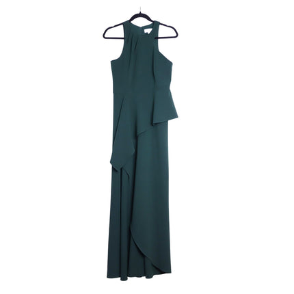 Reiss Gabriella Ruffled Maxi Dress Green Slash Detail Sleeveless Women's 4