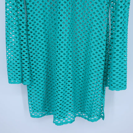 Sea Level Castaway Open Mesh Cover Up Evergreen NWT Long Sleeve Women's M