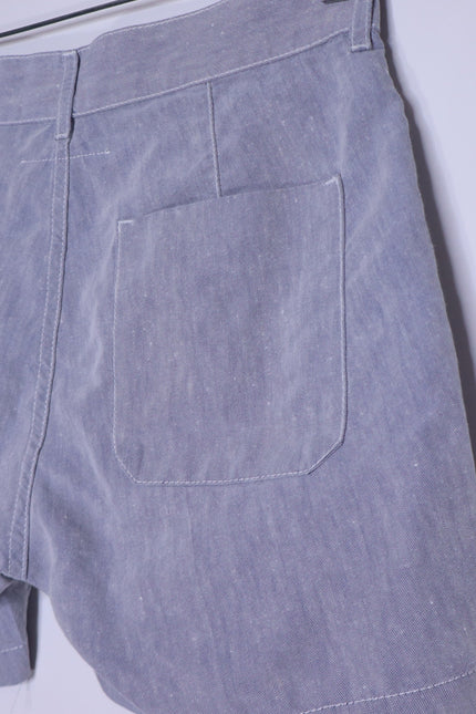 MAISON MARTIN MARGIELA MM6 Patchwork Linen Shorts Blue Casual Women's 38/US 6