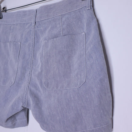 MAISON MARTIN MARGIELA MM6 Patchwork Linen Shorts Blue Casual Women's 38/US 6