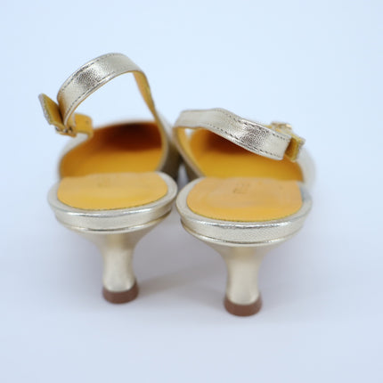 Mara Bini Naomi Luce Slingback Metallic Gold Pointed Toe Pump Women's 38/US 7.5