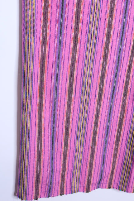 CUCA Falda Striped Woven Wrap Maxi Skirt Pink Multicolor Column Women's OSFM