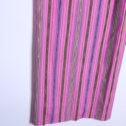 CUCA Falda Striped Woven Wrap Maxi Skirt Pink Multicolor Column Women's OSFM