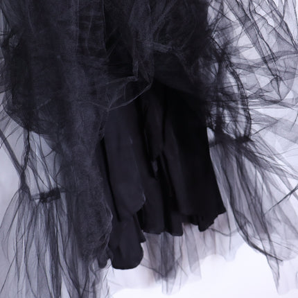 BY ANTHROPOLOGIE Faux Leather Dress NWT Black Tulle Sleeveless Women's 2