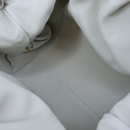 BOTTEGA VENETA The Pouch Plaster White Intrecciato Leather Clutch Bag