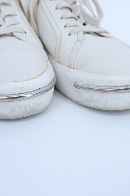 ALEXANDER WANG Pia Leather Sneakers White Low Top Lace Up Women's 38/US 8