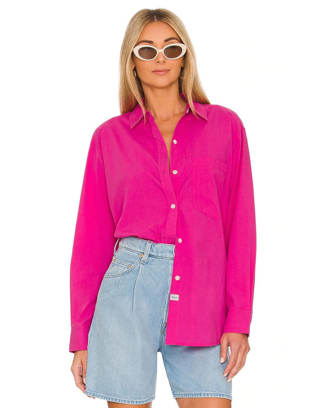 Rails Arlo Shirt Azalea Pink Button Up Long Sleeve Relaxed Fit Women's M