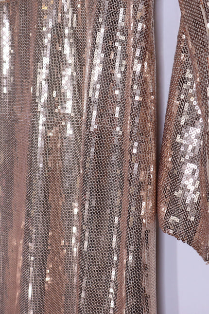 EMERSON FRY NWT Sequin Keyhole Dress Blush Long Sleeve Lined Women's XS