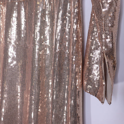 EMERSON FRY Sequin Keyhole Dress NWT Blush Long Sleeve Lined Women's XS