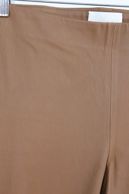 VINCE Leather Pants Camel Tan Flat Front Lamb Pelt Mid Rise Bootcut Women's M