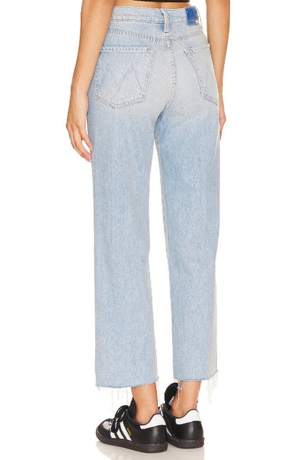 MOTHER The Rambler Jean I'm With The Band Blue Zip Ankle Fray Women's 25