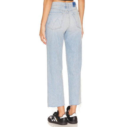 MOTHER The Rambler Jean I'm With The Band Blue Zip Ankle Fray Women's 25