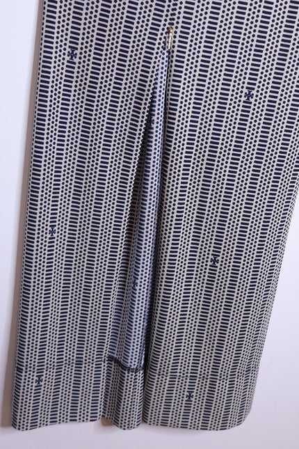 TORY BURCH White and Navy Printed Convertible Column Dress Women's XS