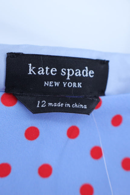 KATE SPADE Spring Time Dot Skirt NWT Midi Cosmic Zen Lavender Red Women's 12