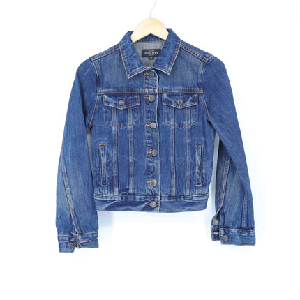 J. Crew Indigo Denim Jacket Tyler Blue Wash Button Front Long Sleeve Women's XS