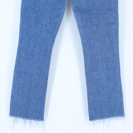Mother Pixie Dazzler Ankle Fray Jeans Blue Popism Mid Rise Button Fly Women's 24