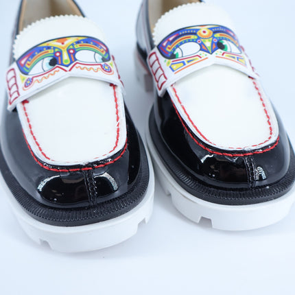 Christian Louboutin Printed Lug Loafers Black NIB Leather Women's 35/US 5