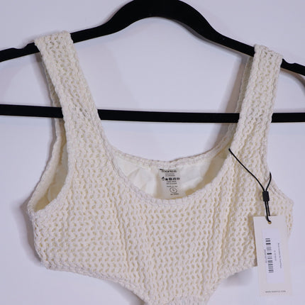 MONTCE Crochet Ky One Piece Swimsuit NWT Bone White Summer Women's S