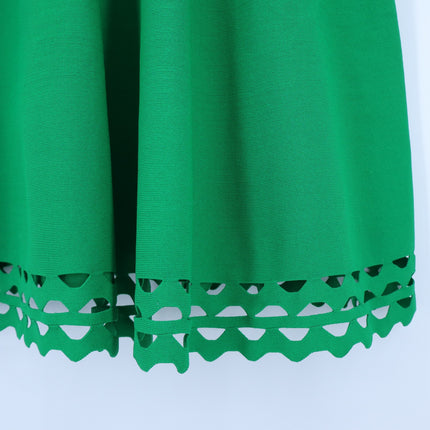THE FOLD Vienna Sculpt Knit Midi Dress Emerald Green NWT Laser Cut Women's 10