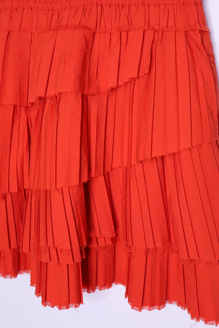 SEA New York Greir Tiered Pleated Crepe Mini Dress Poppy Smocked Women's XS