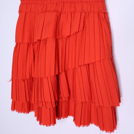 SEA New York Greir Tiered Pleated Crepe Mini Dress Poppy Smocked Women's XS
