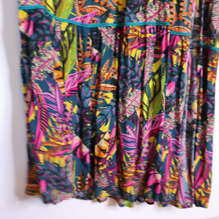 TAJ BY SABRINA CRIPPA Flamingo Maxi Dress High Summer Ruffle Women's S