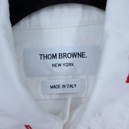 THOM BROWNE Embroidered Button Down Shirt White Long Sleeve Women's 1/US S