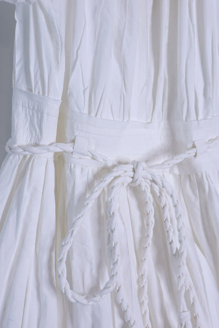 ULLA JOHNSON NWT Jessa Mini Dress Pristine White Pleated Cotton Poplin Women's 2