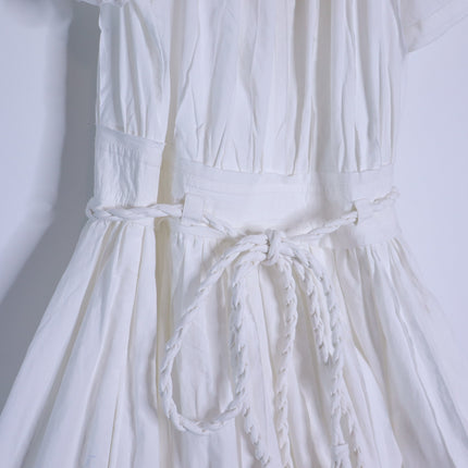 ULLA JOHNSON Jessa Mini Dress NWT Pristine White Pleated Cotton Poplin Women's 2