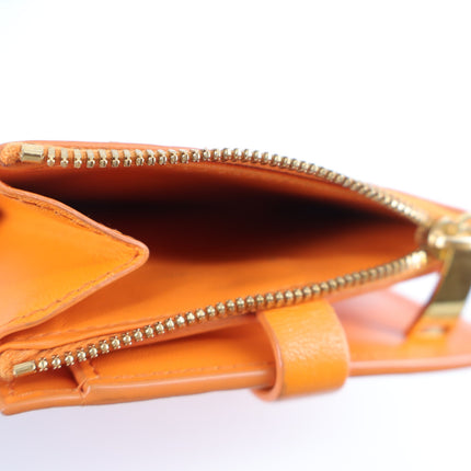 Bottega Veneta Intrecciato Leather Wallet Papaya Orange Bi-Fold Luxury