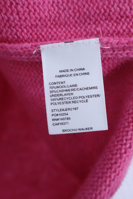 BROCHU WALKER Looker Layered V-Neck Sweater Pink Cashmere Pullover Women's S