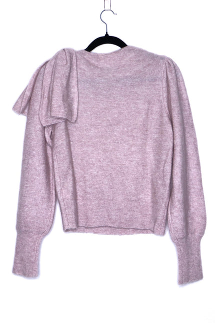 TED BAKER Larbow Statement Bow Sweater Pink Wool Knit Pullover Women's 0/US 2