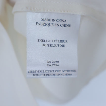 Theory Silk Sleeveless Blouse Ivory Button Front Lightweight Women's S