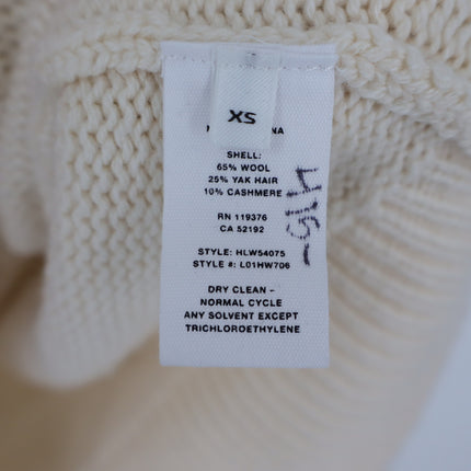 Helmut Lang Distressed Button Up Cardigan Cream Wool Blend Oversized Women's XS