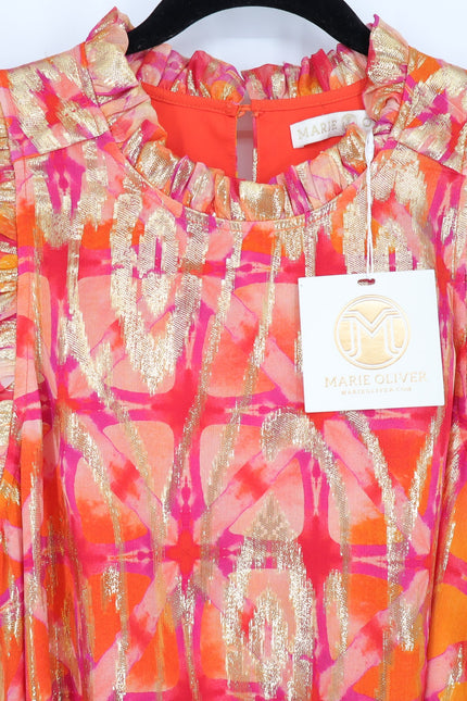 MARIE OLIVER Alice Maxi Dress NWT Guava Pink Metallic Sleeveless Women's M