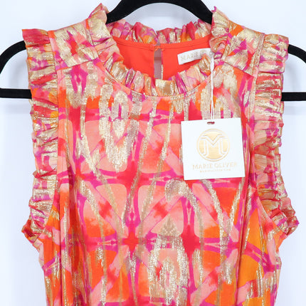 MARIE OLIVER Alice Maxi Dress NWT Guava Pink Metallic Sleeveless Women's M