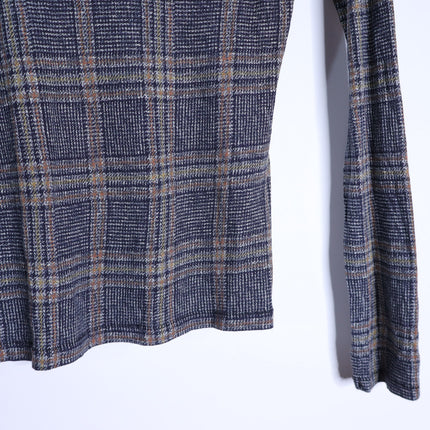 Rag & Bone Shaw Plaid Turtleneck Top Black Multi Long Sleeve Women's S