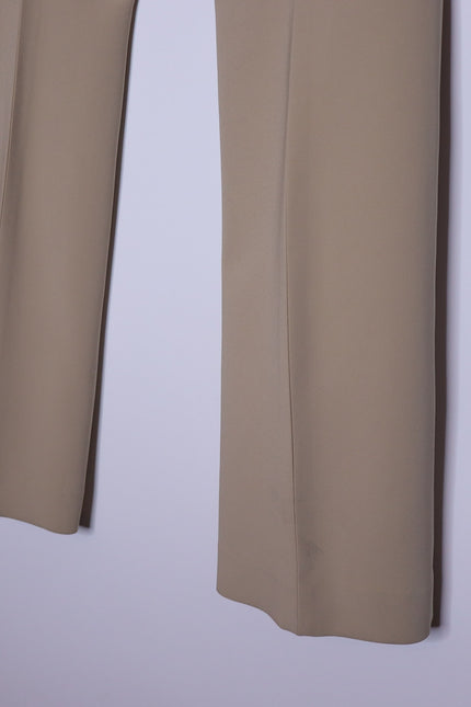 ST. JOHN Belted Wide Leg Trouser Beige High Waist Dress Pant Casual Women's 4