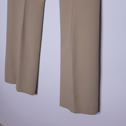 ST. JOHN Belted Wide Leg Trouser Beige High Waist Dress Pant Casual Women's 4