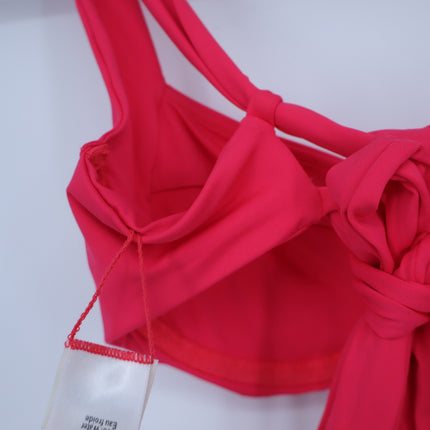 L*Space Camellia Bikini Top Pink Bougainvillea NWT Tie Back Strap Women's S