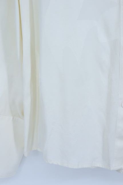 BA&SH Betsey Chain Trim Shirt Ecru White Neck Button Up Blouse Women's 3/US L