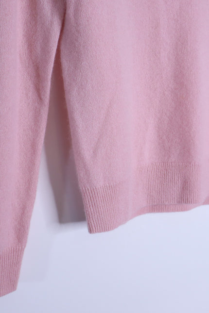 TUCKERNUCK Cashmere V Neck Sweater Soft Pink Long Sleeve Women's M