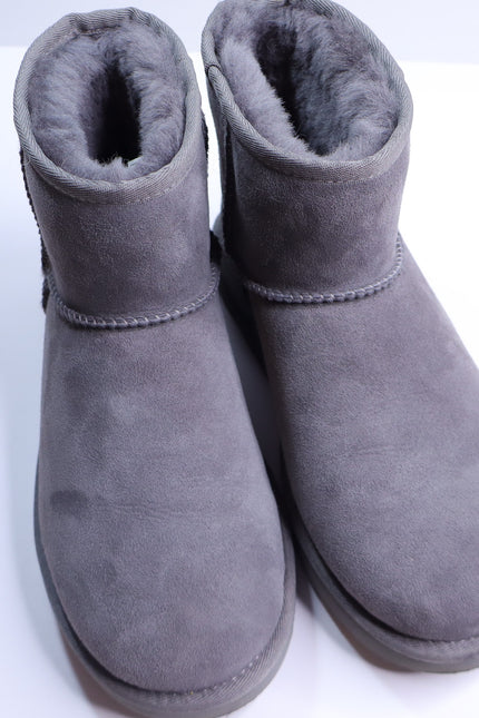 UGG Classic Mini II Mid Top Boot Grey Sheepskin Winter Boot Women's 7
