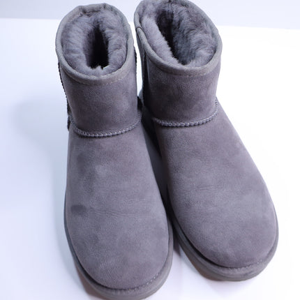 UGG Classic Mini II Mid Top Boot Grey Sheepskin Winter Boot Women's 7