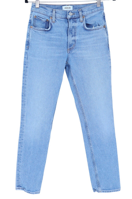 AGOLDE Willow Mid Rise Jean Torch Blue Slim Crop Light Wash Ankle Cut Women's 24