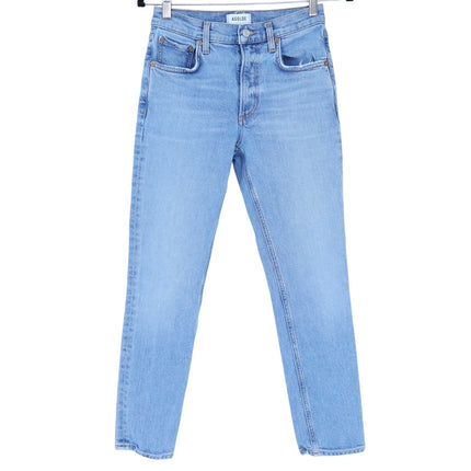AGOLDE Willow Mid Rise Jean Torch Blue Slim Crop Light Wash Ankle Cut Women's 24