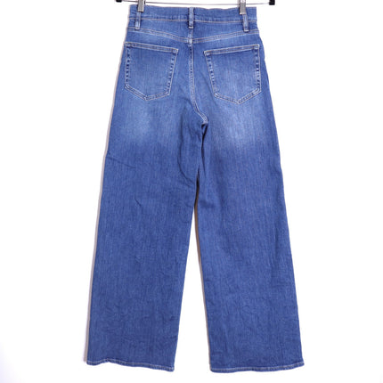 FRAME Le Slim Palazzo Jeans Drizzle Medium Wash Blue High Rise Women's 28