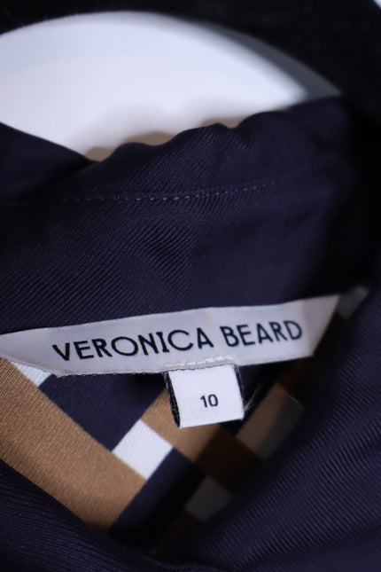 VERONICA BEARD Sumatra Mini Shirt Dress Navy Multi Wide Sleeve Women's 10